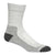 A single Icebreaker Womens Hike+ Light Crew Sock in light gray with darker gray on the toe, heel, and sole is shown against a white background. The sock features soft, textured fabric designed for hiking.