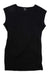 Sleeveless black dress with round neck and straight hem