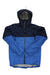 Men's insulated hooded jacket, navy and bright blue color-block with full-zip