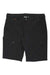 Mammut Mens Runbold Short: Quick-drying black hiking shorts with front zip pockets, belt loops, and a button closure. Sleek design ideal for outdoor hikes or casual wear. Shown laid flat on a white background.