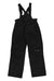 Boulder Gear Pinnacle Bib Pants: black, insulated kids' snow bibs with adjustable straps, front zipper, side pockets, and wide legs. Waterproof and ideal for cold weather or winter sports.