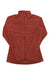 The Daybreaker Fleece Jacket for women in rust color features Polartec fabric, a full front zipper, long sleeves, and a stand-up collar, shown laid flat on a white background.