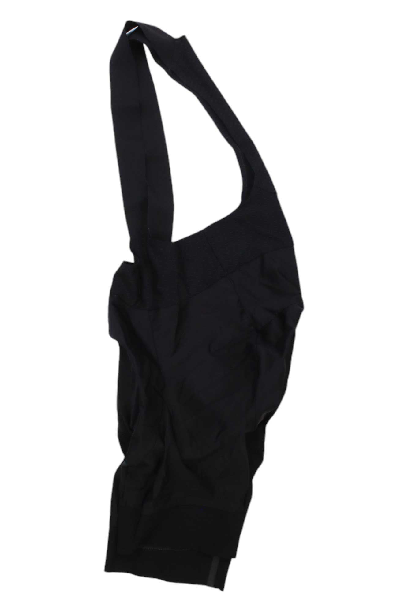 A pair of Mens SL Bib Shorts with straps, made from moisture-wicking fabric, is displayed flat on a white background.