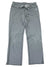 Women's grey jersey fleece leggings with wide waistband and drawstring tie