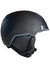 Matte black ski helmet showing side ear padding and front ventilation panels