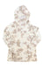 The Indyeva Women’s Futa Hoody, featuring long sleeves and a beige and white tie-dye pattern, is crafted from a soft polyester lyocell blend and displayed flat against a white background.