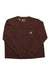 The Carhartt Women's Loose Fit Hip Length Lightweight Long Sleeve Crewneck Pocket T-Shirt in brown features a classic crewneck, single chest pocket with logo patch, and is shown laid flat on a white background.