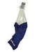 Blue and white Rapha Mens Pro Team Bib Shorts II - Regular with a race-grade chamois, RAPHA in white on the left leg, and black horizontal stripes on one shoulder strap, shown against a white background.