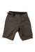 The Fox Mens Ranger Lite Short features an adjustable waistband, water-resistant brown fabric, knee length, and a small FOX logo on the left leg—ideal for mountain biking adventures.
