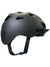 The Bern Mens Allston Helmet is a matte black ventilated bike helmet with airflow holes, black adjustable straps, and the bern logo on the side, displayed from a side view against a white background.