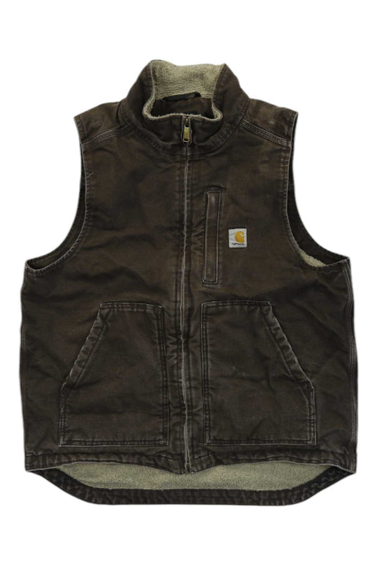 Carhartt Mens Washed Duck Sherpa-Lined Mockneck Vest Carhartt