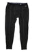 A pair of Carhartt Mens Force Heavyweight Synthetic Wool-Blend Fleece Base Layer Pants in black, featuring visible seams and an elastic waistband, is laid flat on a white background.