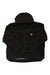 Washed duck hooded jacket in dark with snap front and chest button pockets