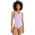 Women’s sleeveless bodysuit tank top, lavender scoop neck, high-cut leg