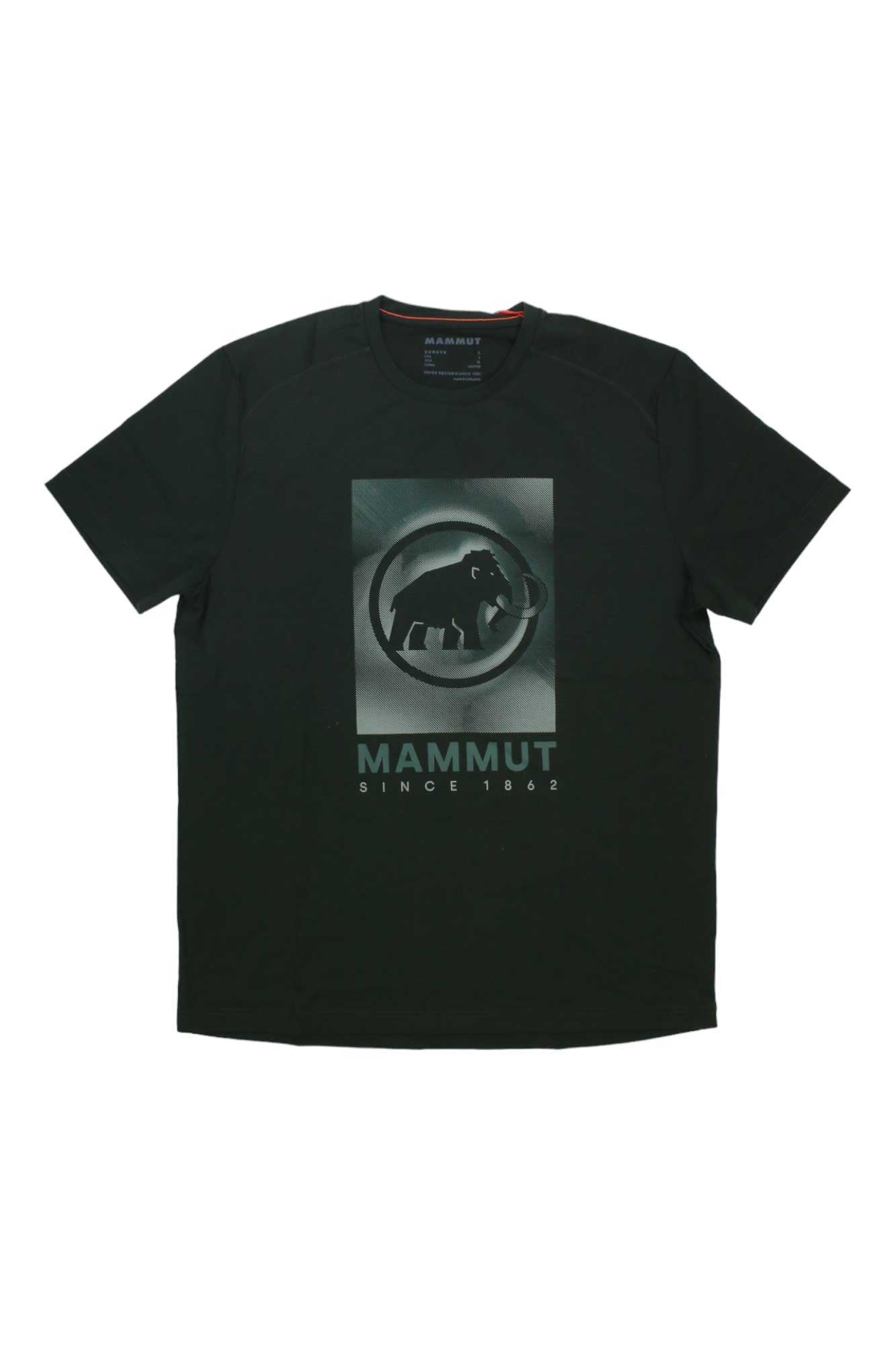 Men's Trovat T-shirt in dark green with chest graphic and Mammut Since 1862 text