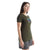 Women’s loden green short-sleeve crewneck T-shirt with Icebreaker graphic on chest