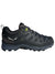 Men's GTX trail boot, dark black/gray with yellow lace loops and treaded outsole