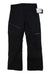 Obermeyer Men's Force Pant in black, featuring stretch fabric, HydroBlock Pro, zippered pockets, belt loops, and a waist tag. The Obermeyer logo appears on the right thigh. Pants are laid flat on a white background.