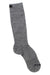 Heather gray mid-crew knit sock with arch support knit and ribbed cuff