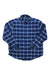 Men's blue plaid flannel button-up shirt, long sleeves and chest pockets