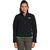 A woman faces forward, wearing The North Face Womens Shelbe Raschel Pullover—a windproof soft shell fleece jacket with a front zipper and long sleeves—over a pink shirt and olive green pants, set against a white background.