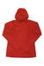 The Outdoor Research Womens Echo Hoodie, a bright red long-sleeve ultralight hoodie made from moisture-wicking fabric, is laid flat on a white background—ideal as a women’s hiking shirt for outdoor adventures.