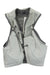 Light gray hydration vest featuring black mesh yoke and zip front with side pockets