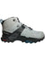 Women's mid hiking boot in light gray with black accents, lace-up, GORE-TEX