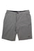 The Billabong Mens Crossfire Short features gray quick-dry fabric, a black waistband, and a black Billabong logo on the right leg.