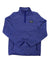 The L.L.Bean Womens Sweater Fleece Pullover is blue heathered with long sleeves, a quarter snap-button placket, front pockets, and a small rectangular logo patch on the left chest. It is laid flat on a white background.