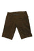 A pair of 7mesh Mens Glidepath Shorts in brown, featuring side pockets, knee pad compatibility, and a front zipper, laid flat on a white background.