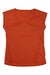 The Black Diamond Womens Mobility Tee, shown in orange with short sleeves and a scoop neck, is laid flat on a white background. Its plain, moisture-wicking design makes it perfect for climbing or everyday wear.