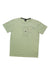 Men's tech T-shirt in swamp green, crew neck, short sleeves, front graphic print