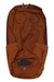 The Deuter Race 12 Pack is a brown bikepacking backpack with an inner lining, front zipper pocket, and interior logo. Shown partially open on a white background. Hydration compatible and includes a raincover for convenience.