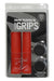 The Race Face Lovehandle Grip retail package includes two red silicone grips and black bar end plugs, ideal for mountain bike handlebars. Product details are printed on the front of the packaging.