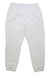 White jogger pants with elastic waistband and cuffed ankle hems