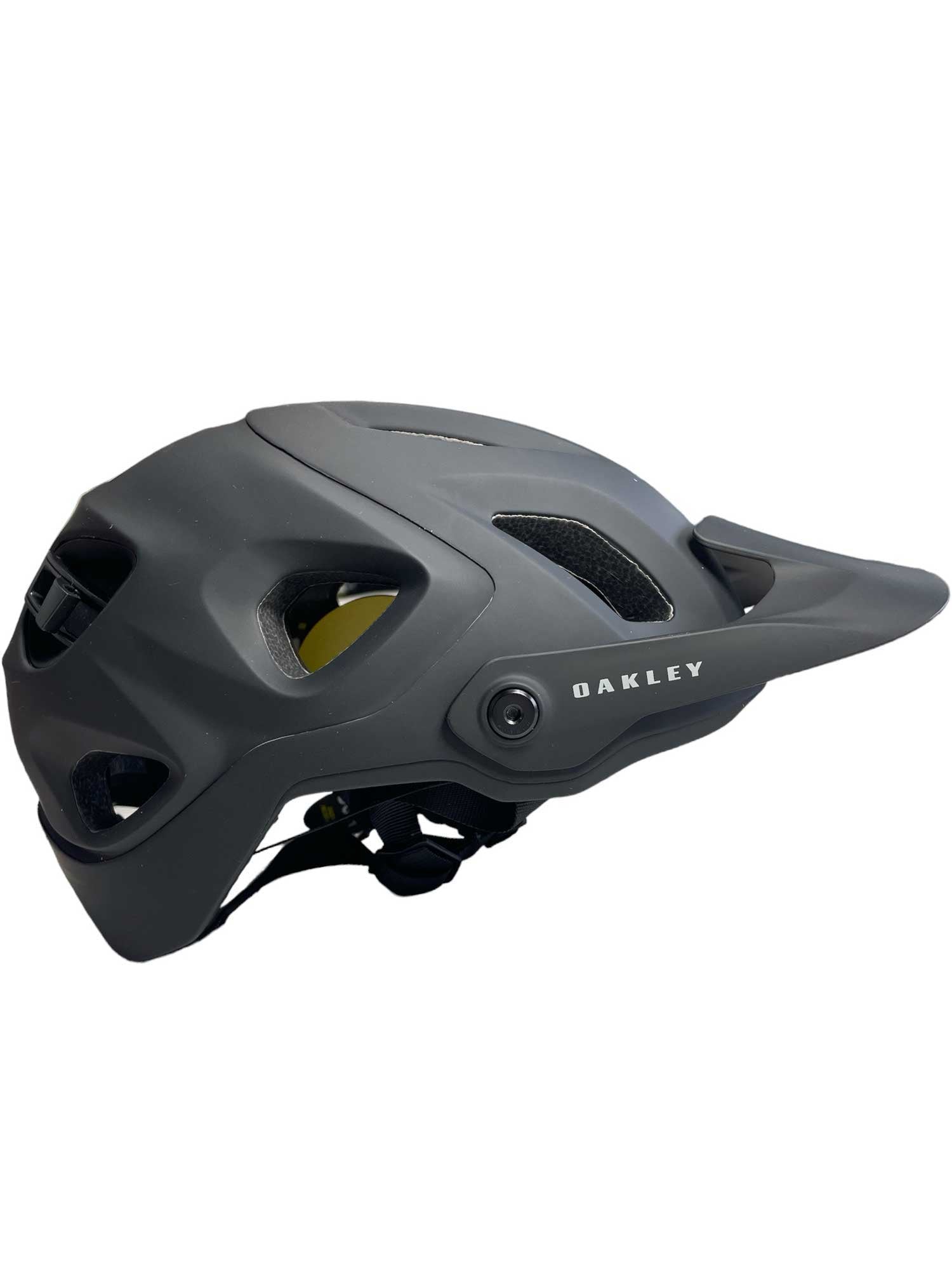 Oakley DRT5 helmet, matte dark gray with side vents and integrated padding