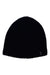 The Black Diamond Womens Tracks Beanie is a plain black knit hat with a small rectangular tag on the bottom edge, shown on a white background.