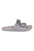 Women's light gray slide sandal with two adjustable straps and padded footbed