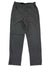 A pair of Boys Fleece Baselayer Pants in dark gray, featuring zippered pockets, reinforced knees, and ankle zippers, laid flat on a white background.