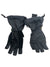 A pair of Burton Youth Profile Glove kids' winter gloves in dark gray with black palms and adjustable wrist cords, shown on a white background. One displays the palm; the other shows the back with a visible Burton logo.