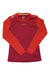 La Sportiva women's red long-sleeve crew-neck athletic top with contrast shoulder panel