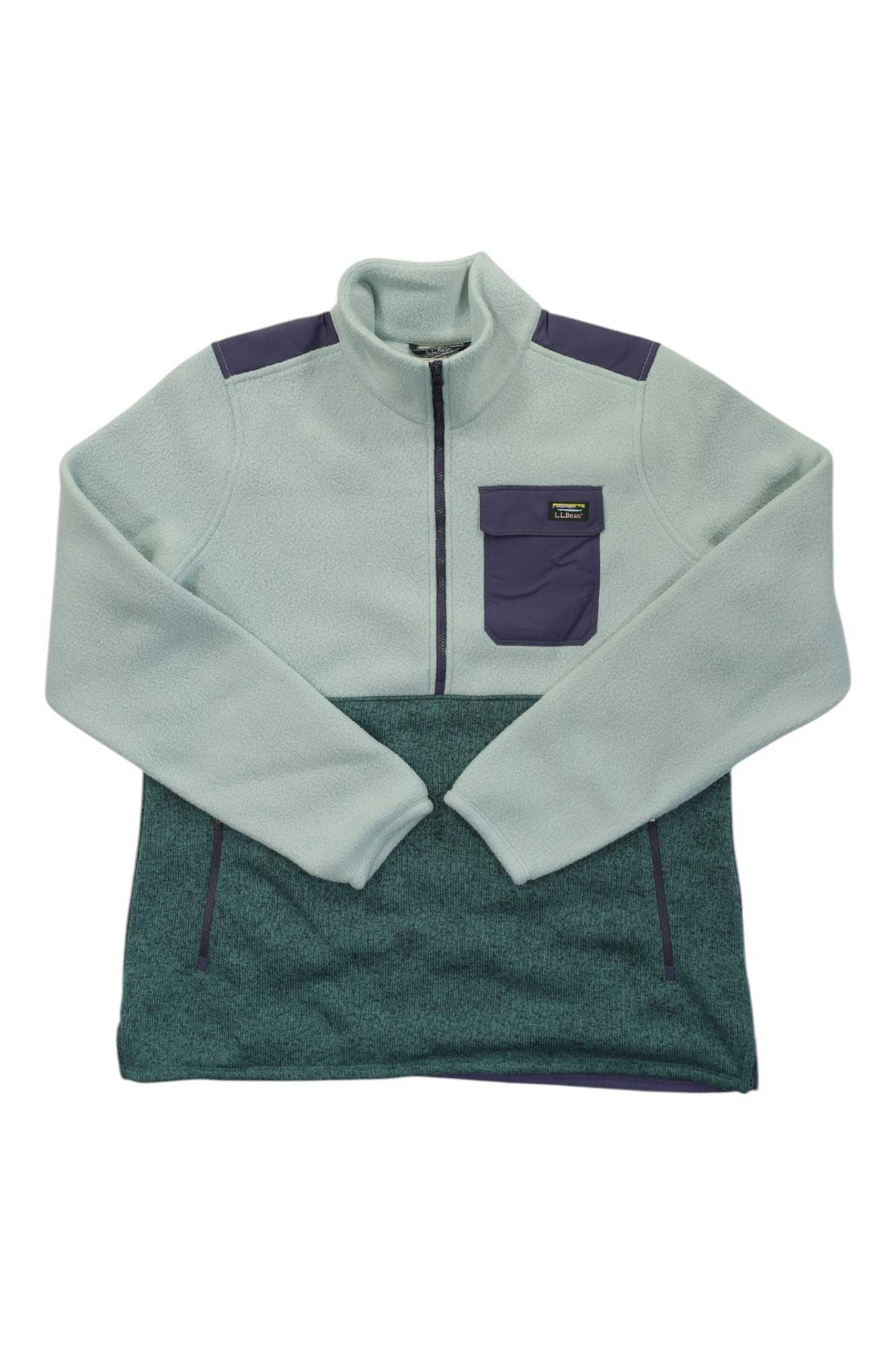 L.L.Bean Women's Fleece Sherpa Hybrid Color Block Sweater