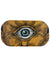 An illustration of a large eye with detailed lines and shading on an orange and black background evokes the look of the eco-friendly GoggleSoc Protective Goggle Cover.