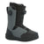Mens snowboard boot, dark gray with black lacing and side buckle, padded collar