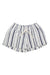 Roxy striped drawstring shorts with elastic waistband, navy and cream vertical stripes