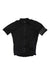The Rapha Men's Pro Team Flyweight Jersey is a black, lightweight cycling jersey with short sleeves, a full front zipper, and a small gray logo on the left sleeve for an aerodynamic fit perfect for fast rides.
