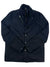 Men's jacket with stand collar and dark zipper, angled chest and waist pockets