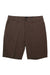 Men's heather brown shorts with button closure and side pockets
