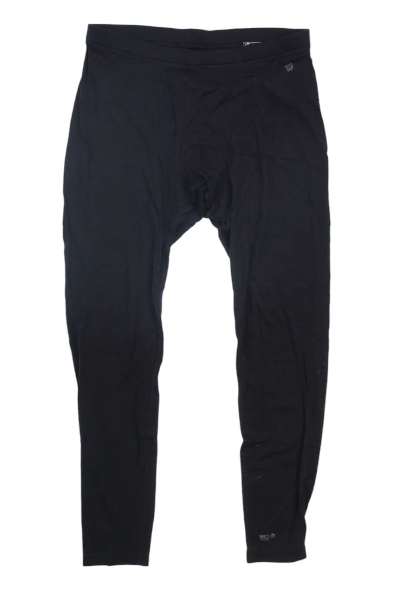 Men's black performance compression tights, long pants with small logo at ankle